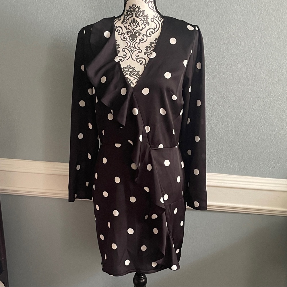 Nobody’s Child Black Polka Dot Ruffle Dress